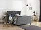 Elegant Studded Headboard Lift Up Ottoman Bed