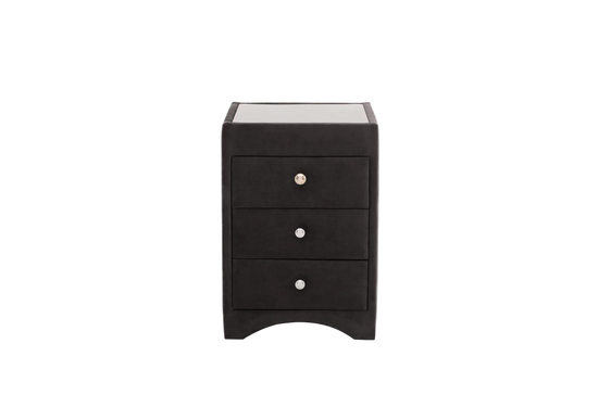 3-Draw Fabric Covered Bedside Cabinet